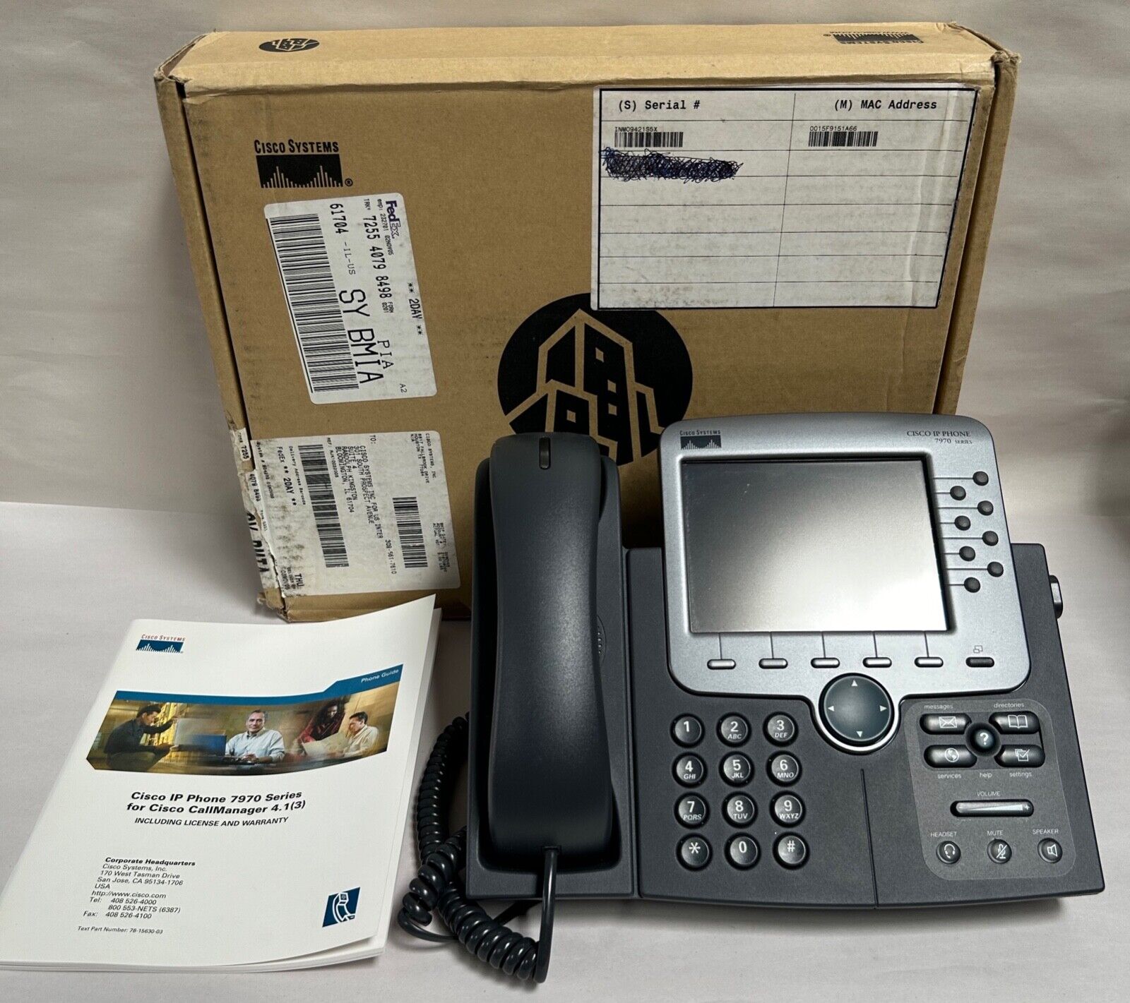 UNUSED CISCO 7970 Series Model CP-7970G IP Phone  (A8)