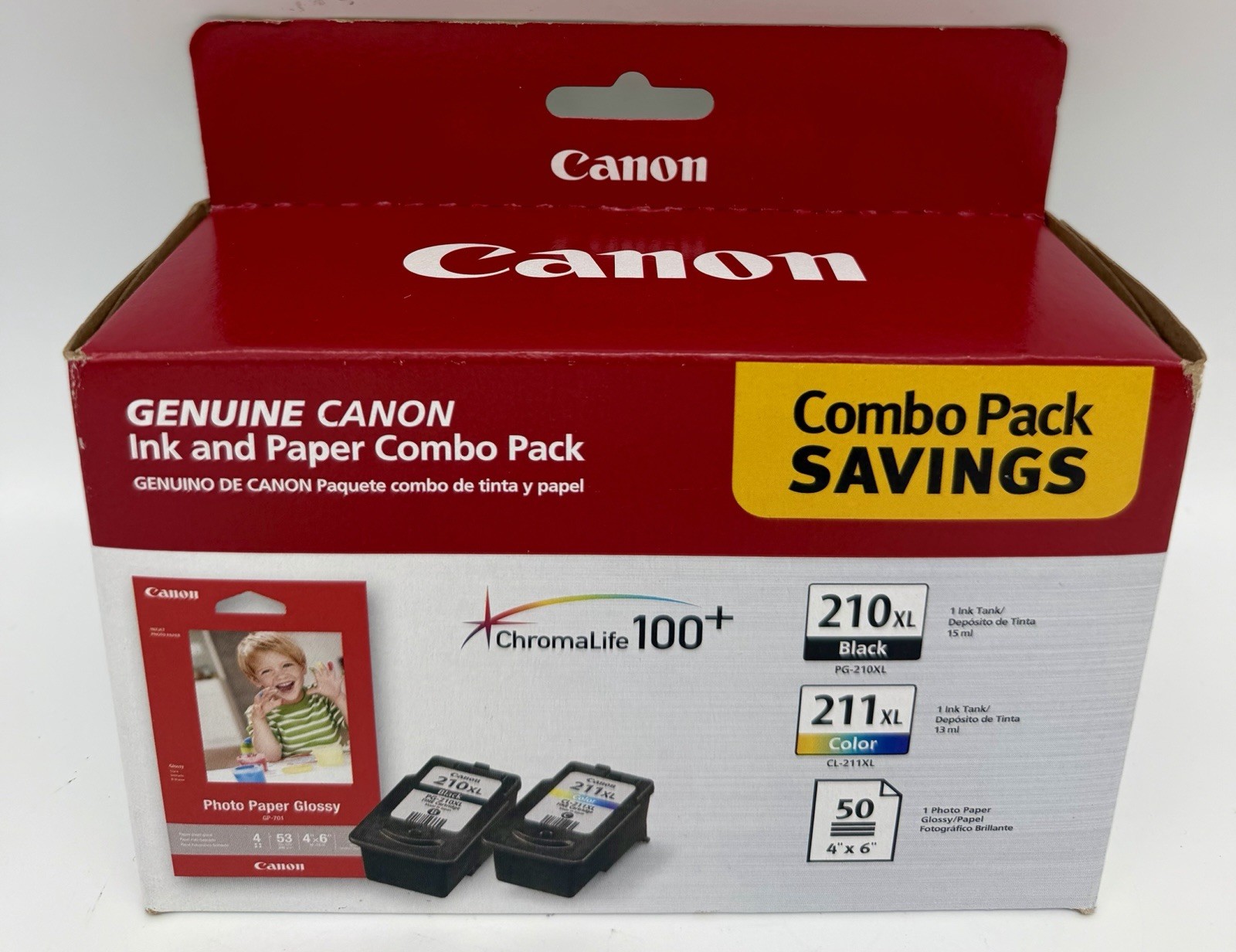 Canon 210XL Black 211XL Color 4x6 Paper Combo Pack Lot  NEW SEALED Genuine