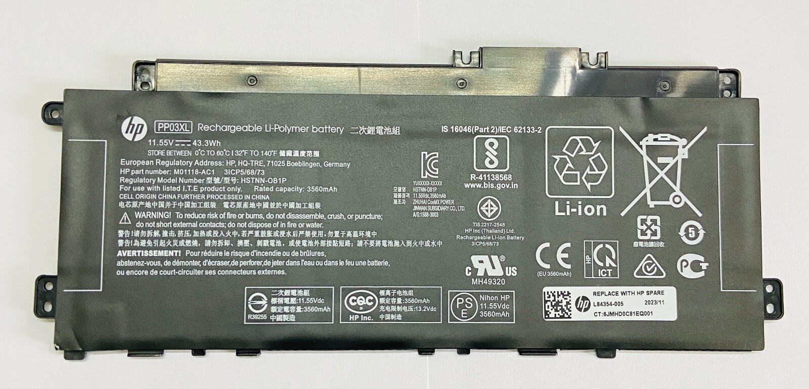 Genuine PP03XL Battery For Pavilion x360 13-BB 14-DV 14-dv0000 14-DK series/OEM