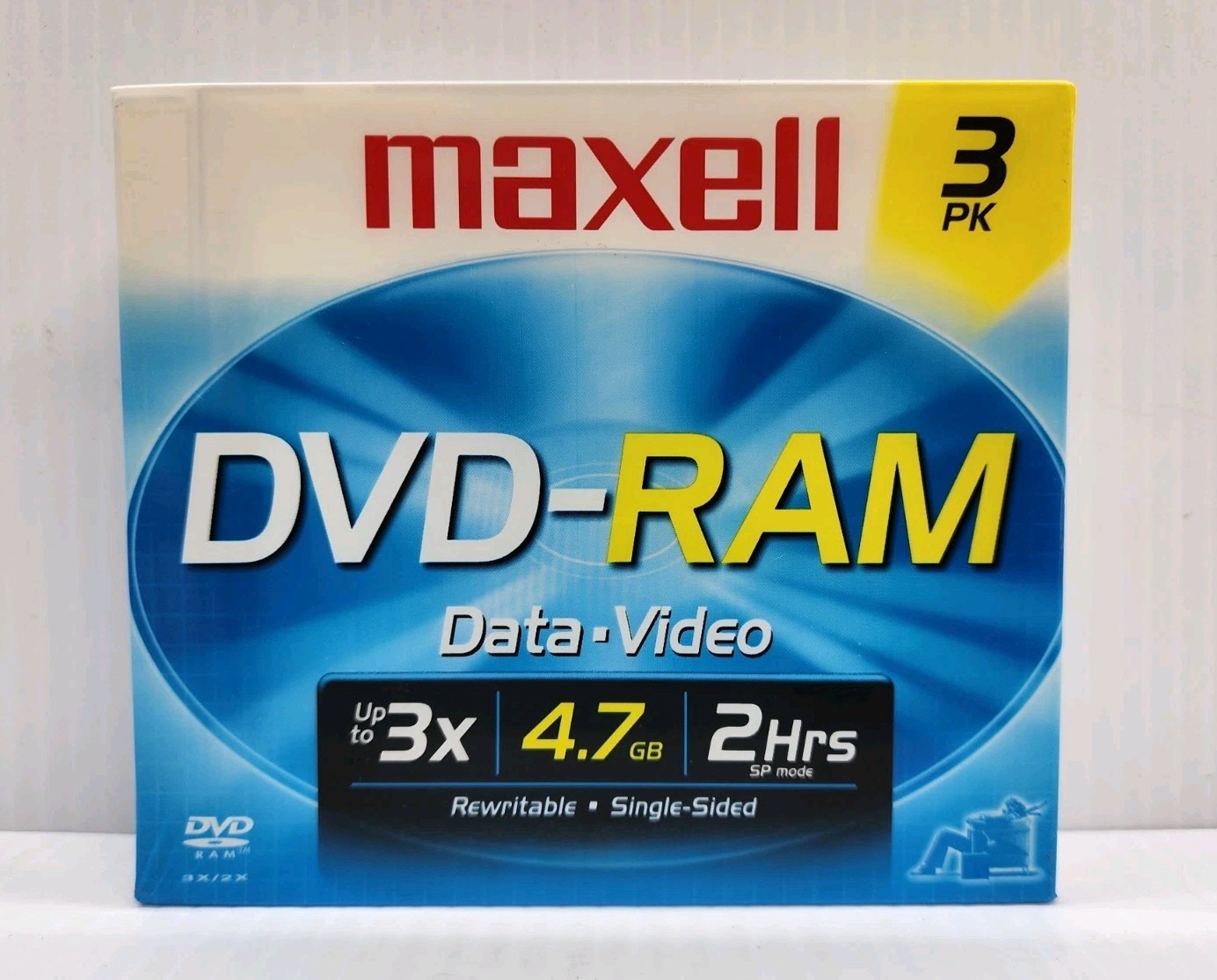 Maxell DVD-RAM Data-Video Disc Rewritable 4.7GB 2 Hours 3 Pack Sealed New