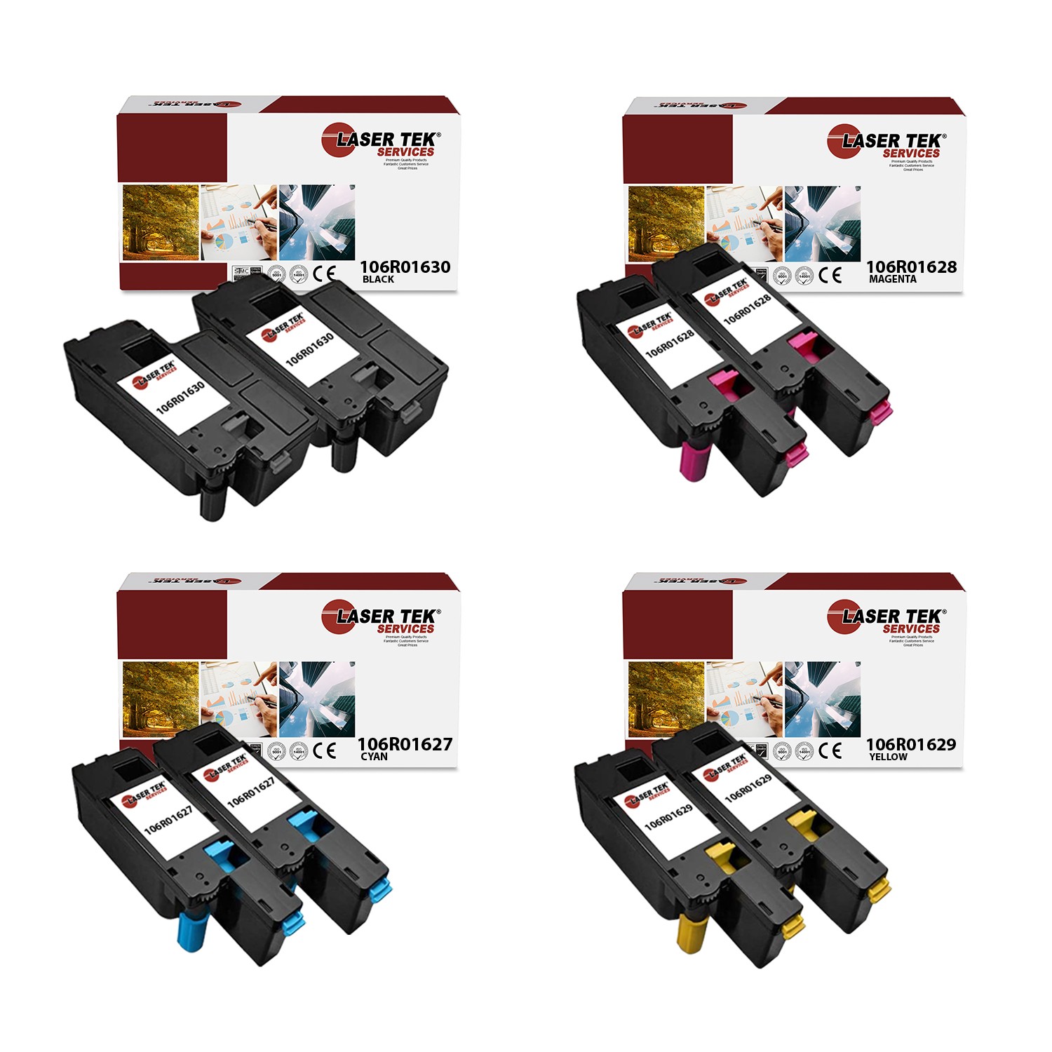 8Pk LTS 6015 BCMY Compatible for Xerox Phaser 6000 6010 6010N Toner Cartridge