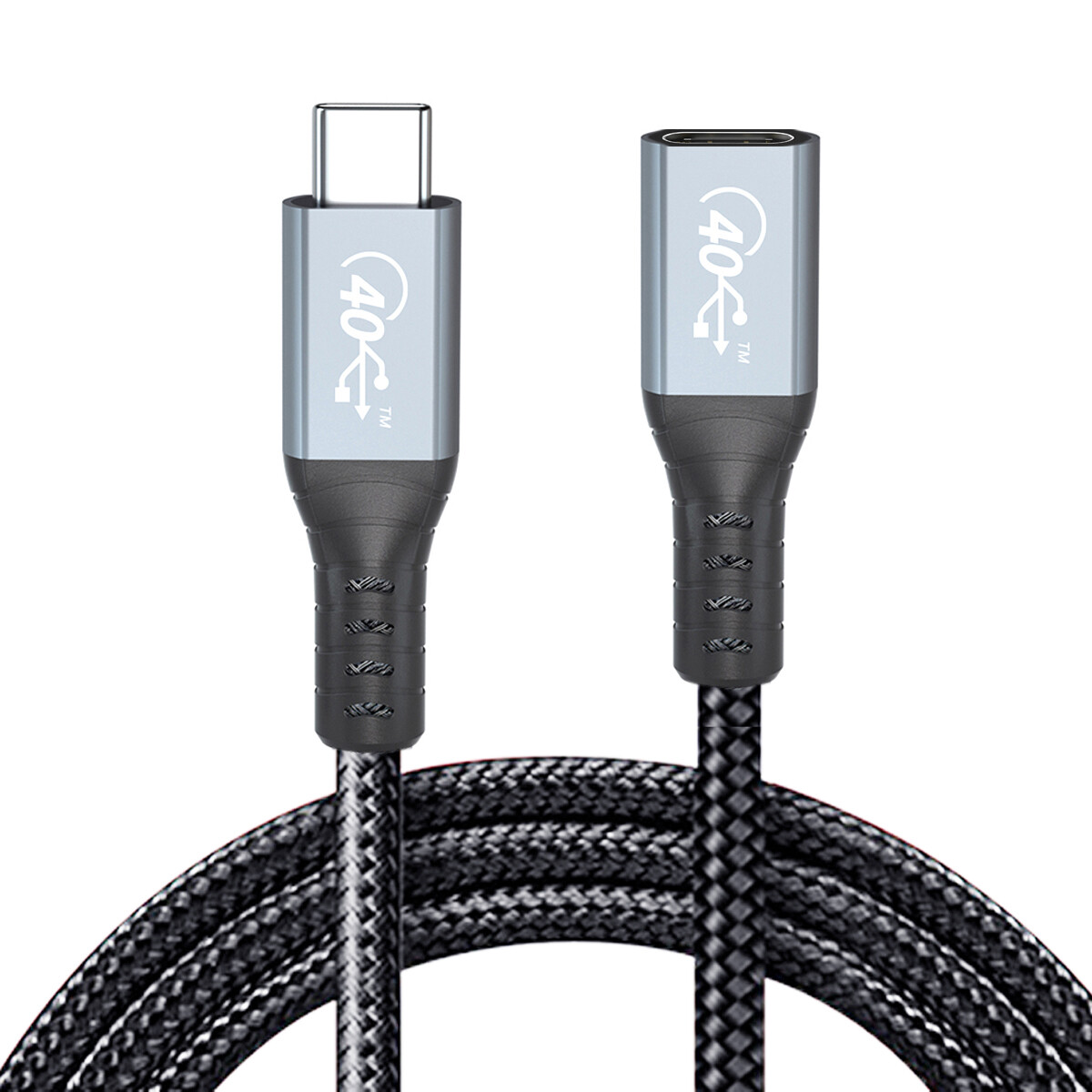 USB4 Extension Cable Male to Female 40Gbps with 100W Charging and 8K@60Hz