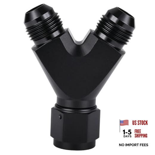 8AN Female to Dual 8AN Male Y Block Fitting Splitter 8AN Female to 2x8AN Male