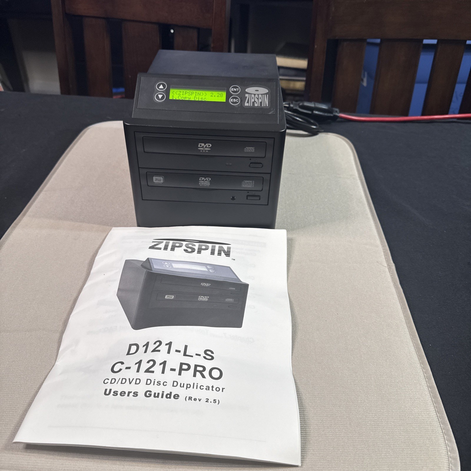 ZipSpin D121-L-S C-121-PRO CD DVD Disc Duplicator Copier Burner w Manual