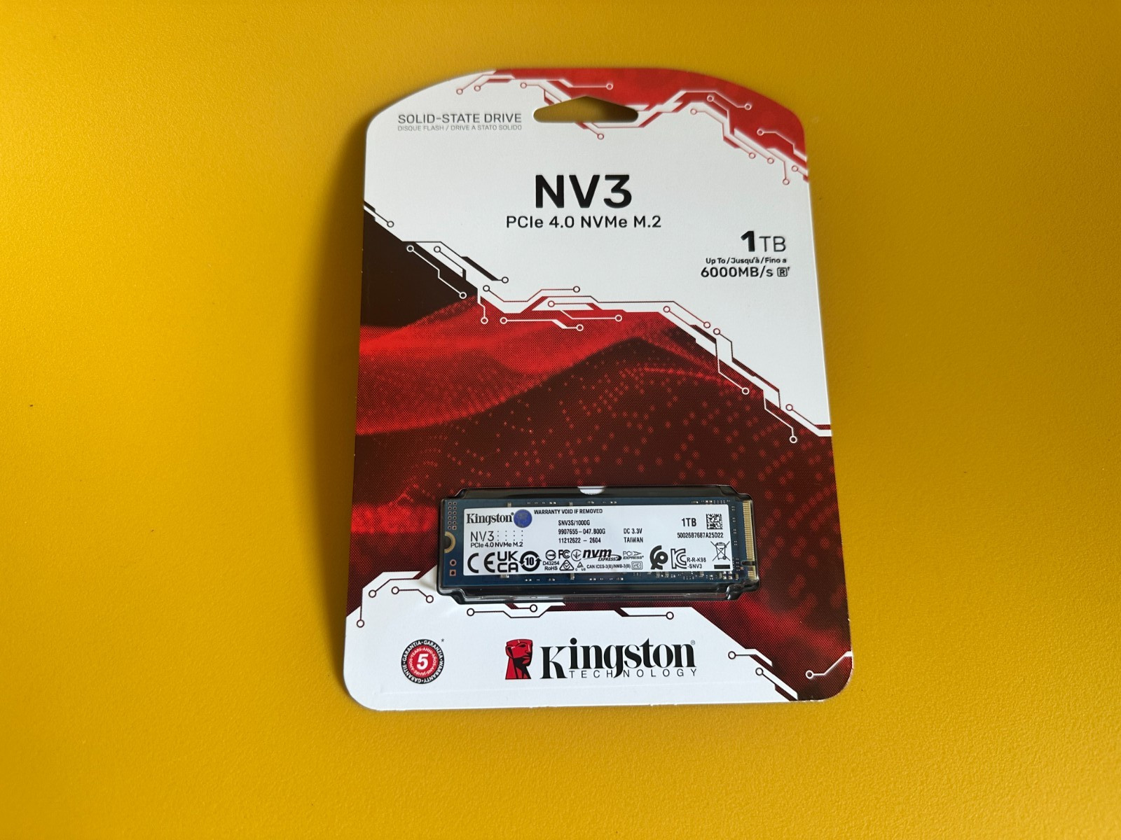 New Kingston NV3 1TB PCIe 4.0 NVMe M.2 2280 Internal SSD SNV3S/1000G
