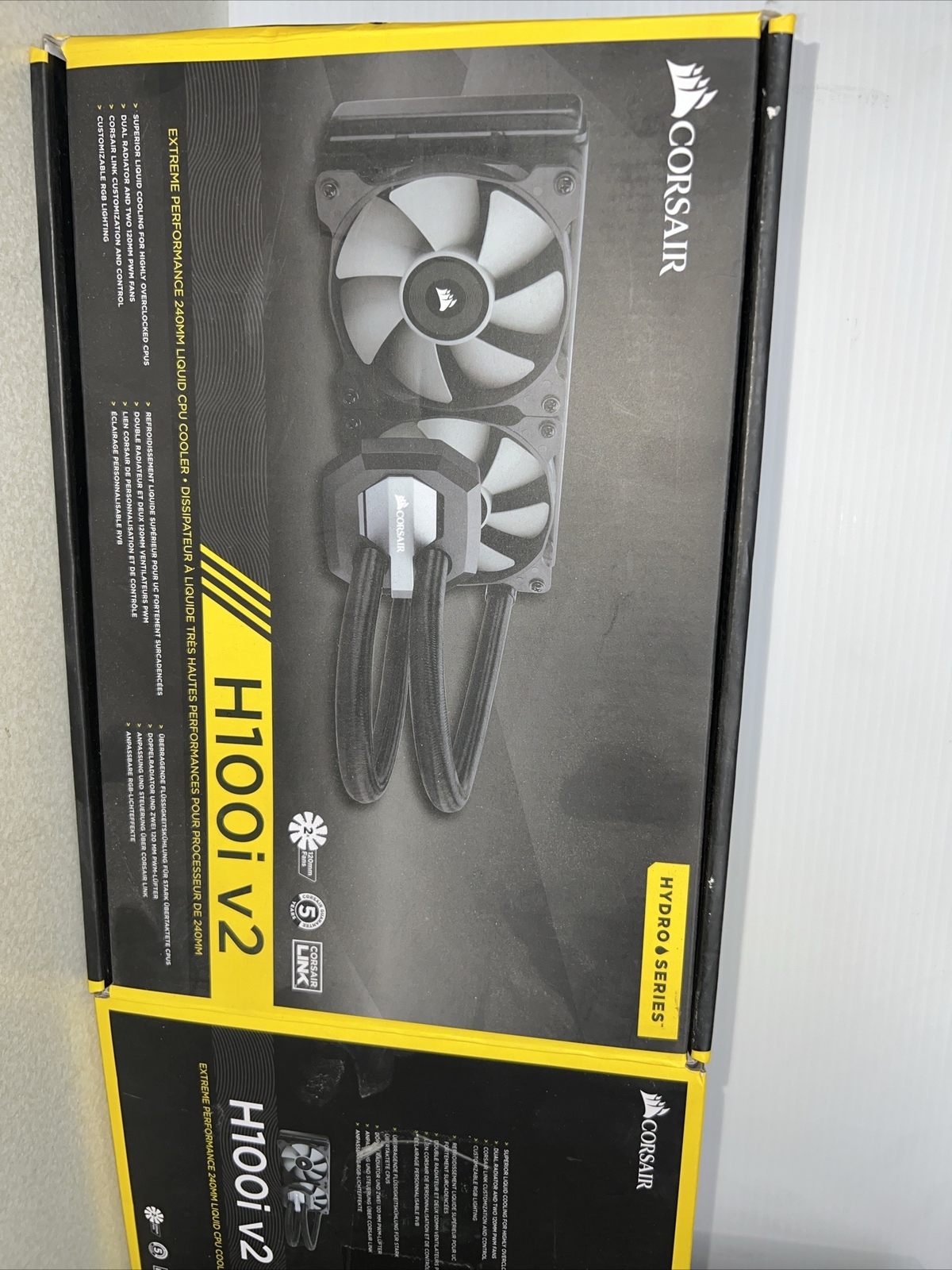 Corsair Hydro Series H100i v2 Liquid CPU Cooler Socket 2066 2011-3 (used) 