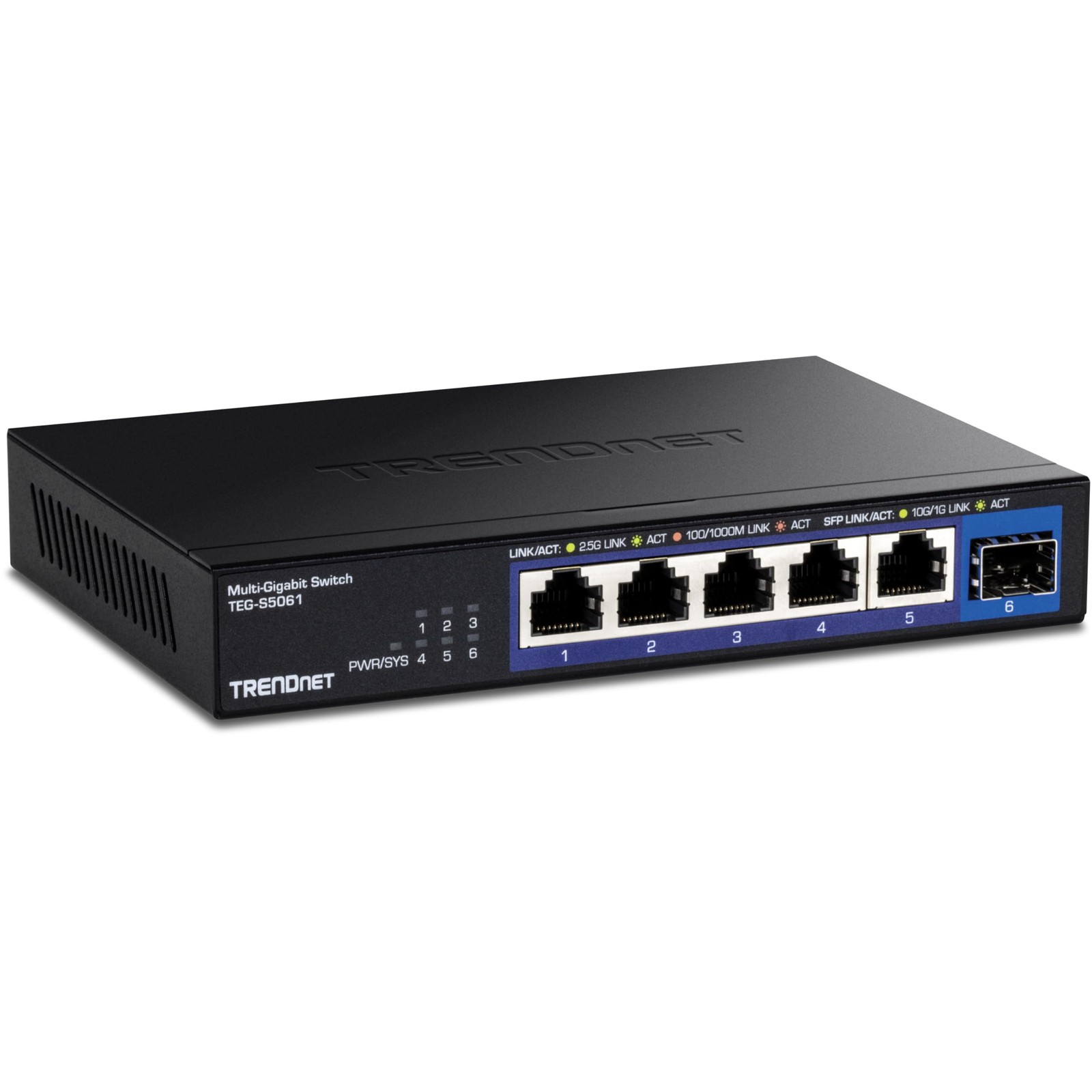 TRENDnet 6Port Unmanaged 2.5G Switch with 10G SFP+Port, TEGS5061