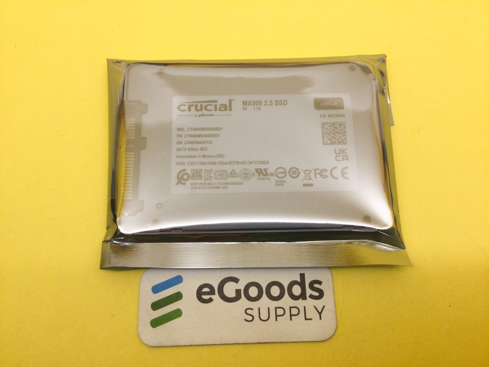 Crucial MX500 4TB SATA 6Gb/s 3D NAND 2.5in Internal SSD CT4000MX500SSD1 NEW