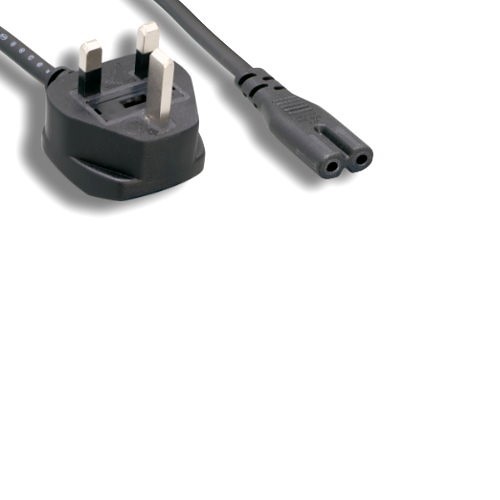 6 Ft USA IEC320 C7 Laptop 2 Prongs to UK BS1363 3 prongs Outlet AC Power Cable