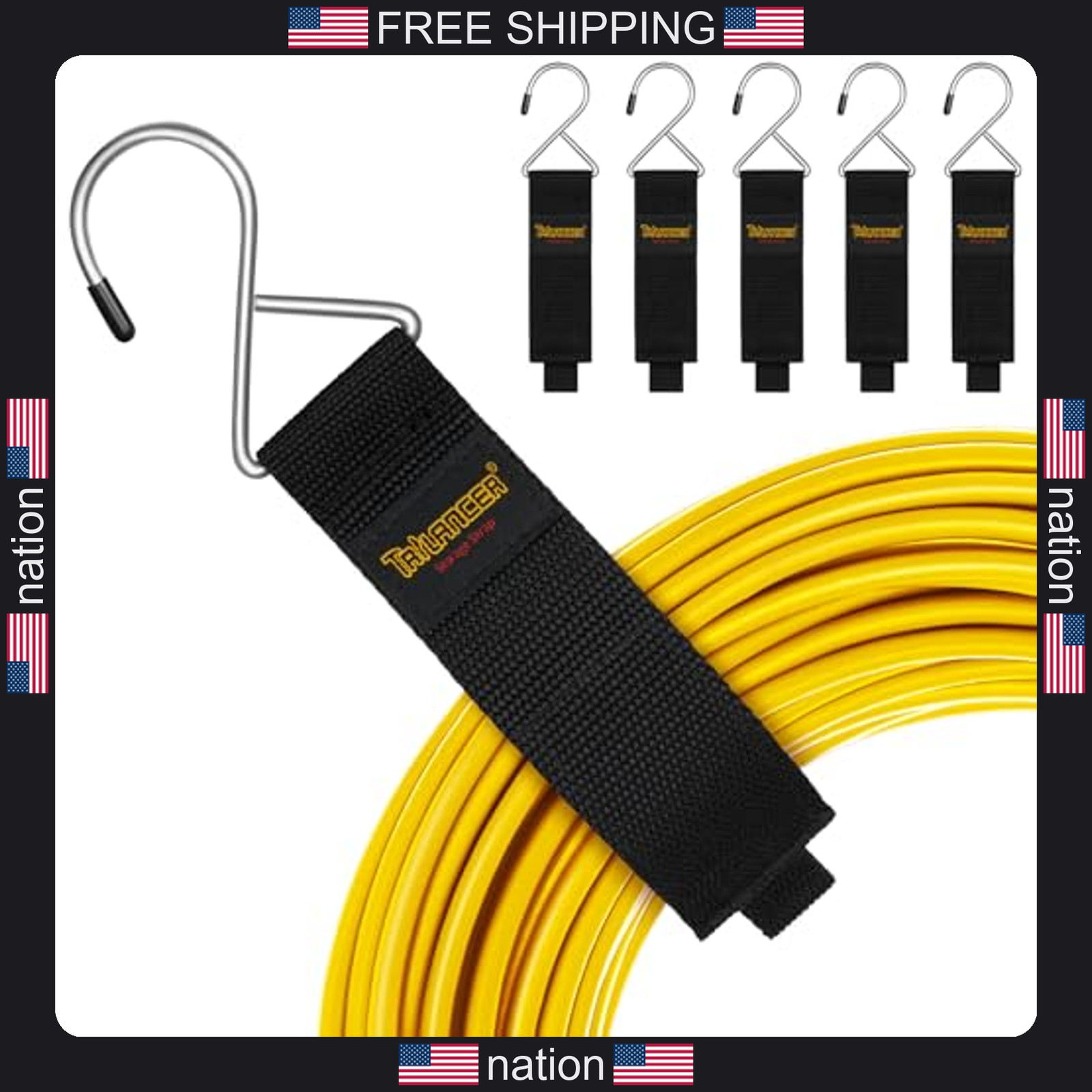Extension Cord Organizer Straps 6-Pack Heavy Duty Hook and Loop Ties