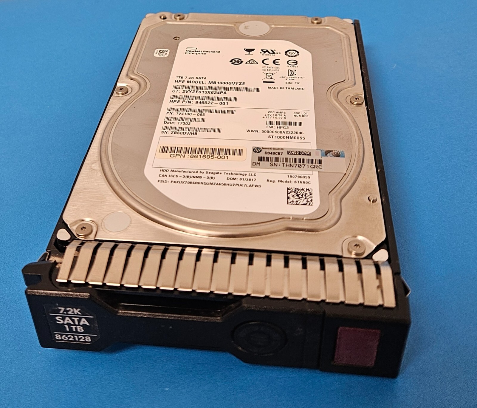 HP 1TB SATA 512n 7.2K 3.5" Hard Drive 862168 846522-001 861695-001 ST1000NM0055