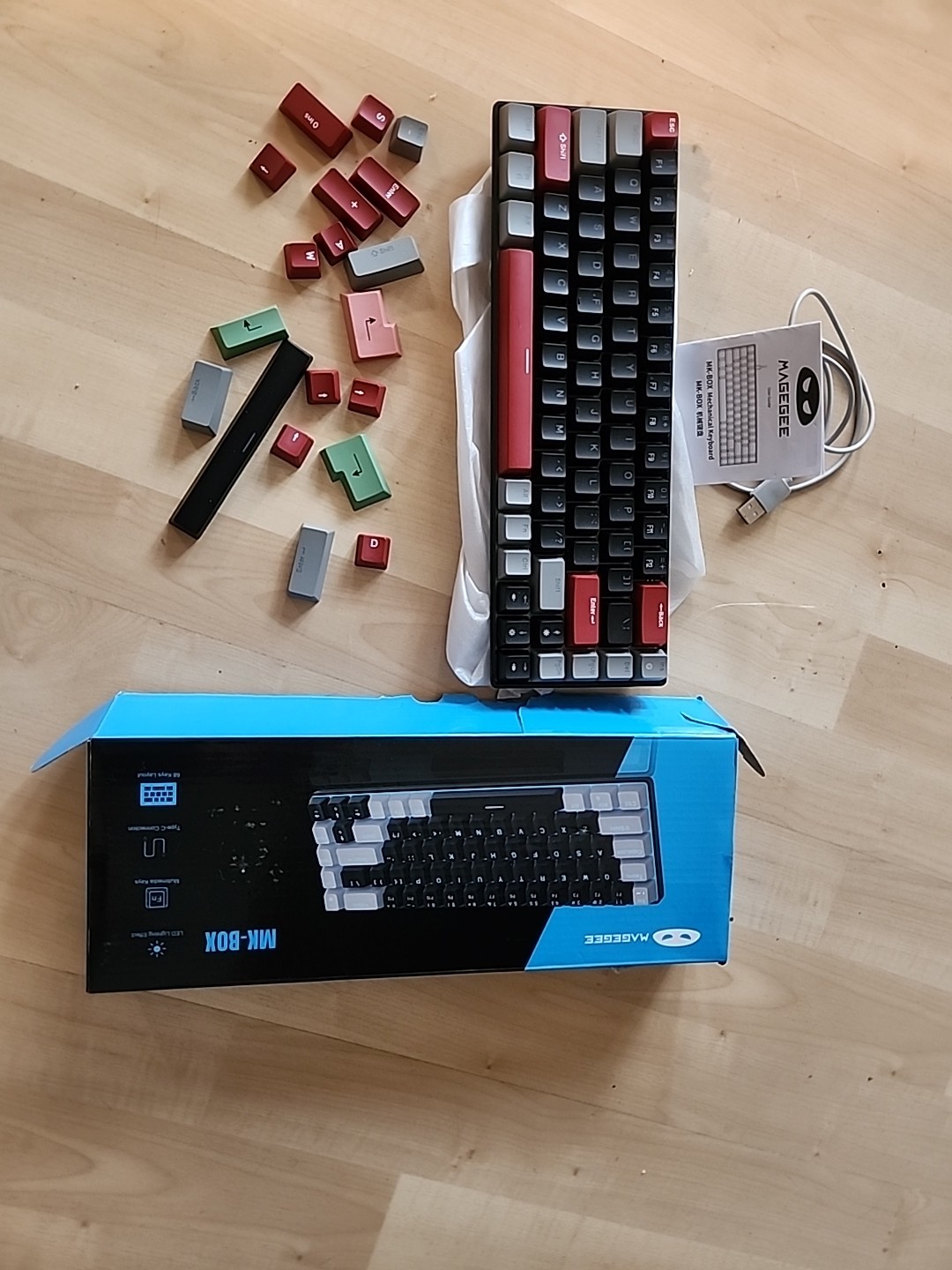 MageGee Portable 60% Mechanical Gaming Keyboard MK-Box LED Backlit Compact 68 K.