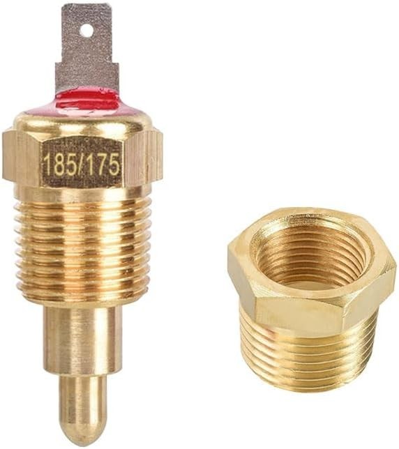 Electric Cooling Fan Thermostat Switch, 185 to 175 Degree Car Engine Radiator 