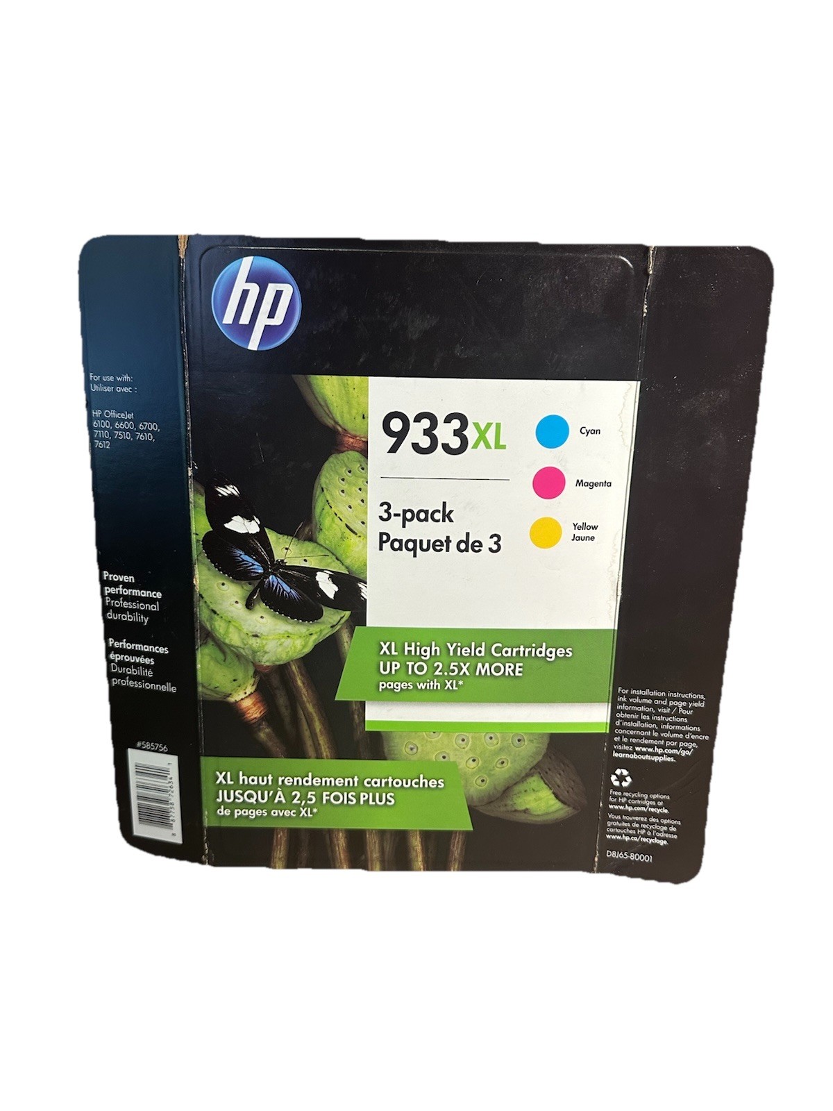 Genuine HP 933XL Cyan, Magenta, Yellow Color 3-Pack Exp 03/18