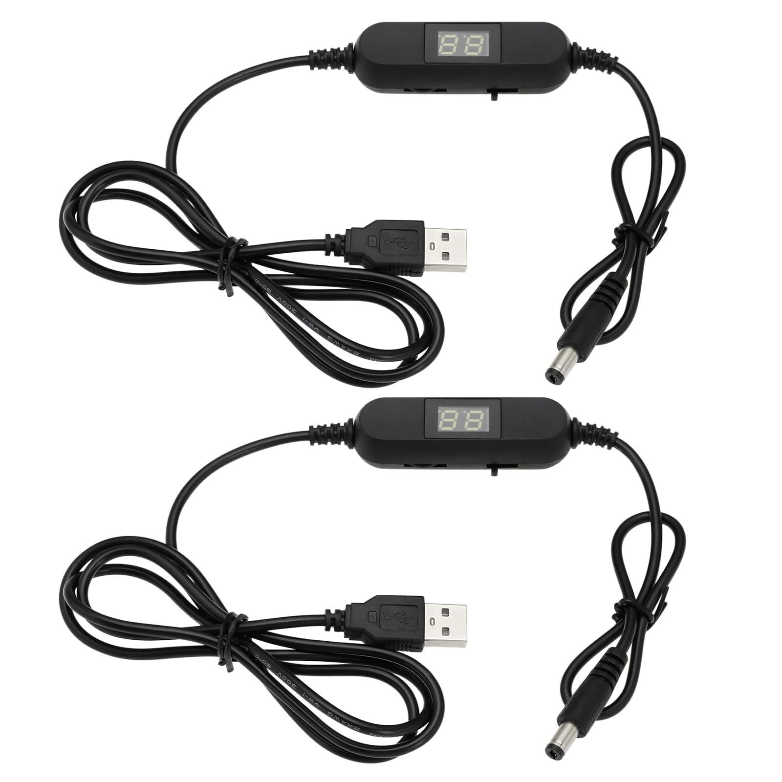 Micro Traders 2PCS USB Adjustable Voltage Cable 5V to 1.5V 3V 4.5V 6V 7.5V... 