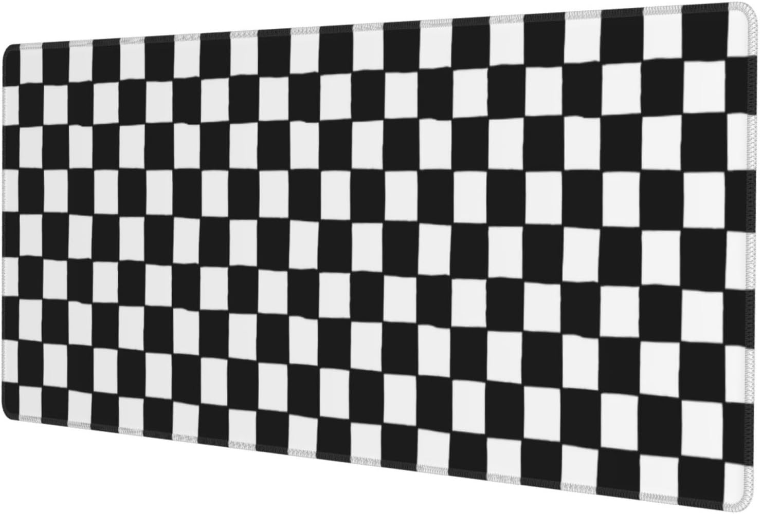 Black and White Checkered Gaming Mouse Pad, Large Mouse Pad for Desk Mat XXL XL