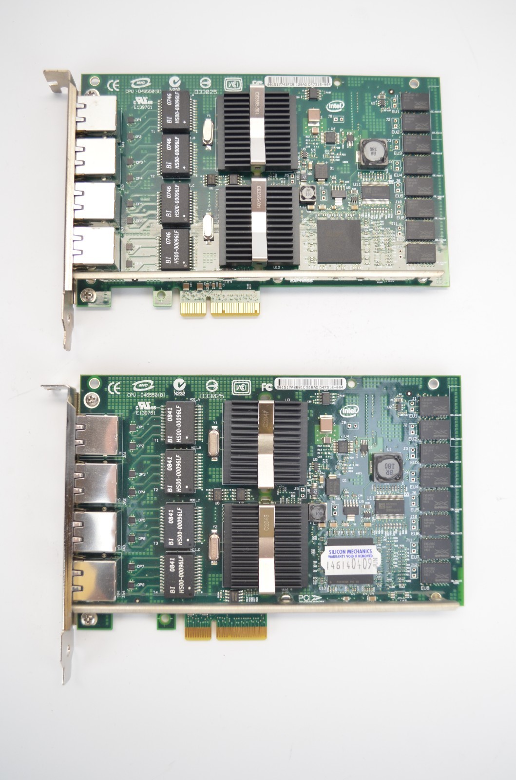 Lot of 2x Intel Pro/1000 PT 106-00200+A0 Quad-Port GE Network Adapter PCIe x4