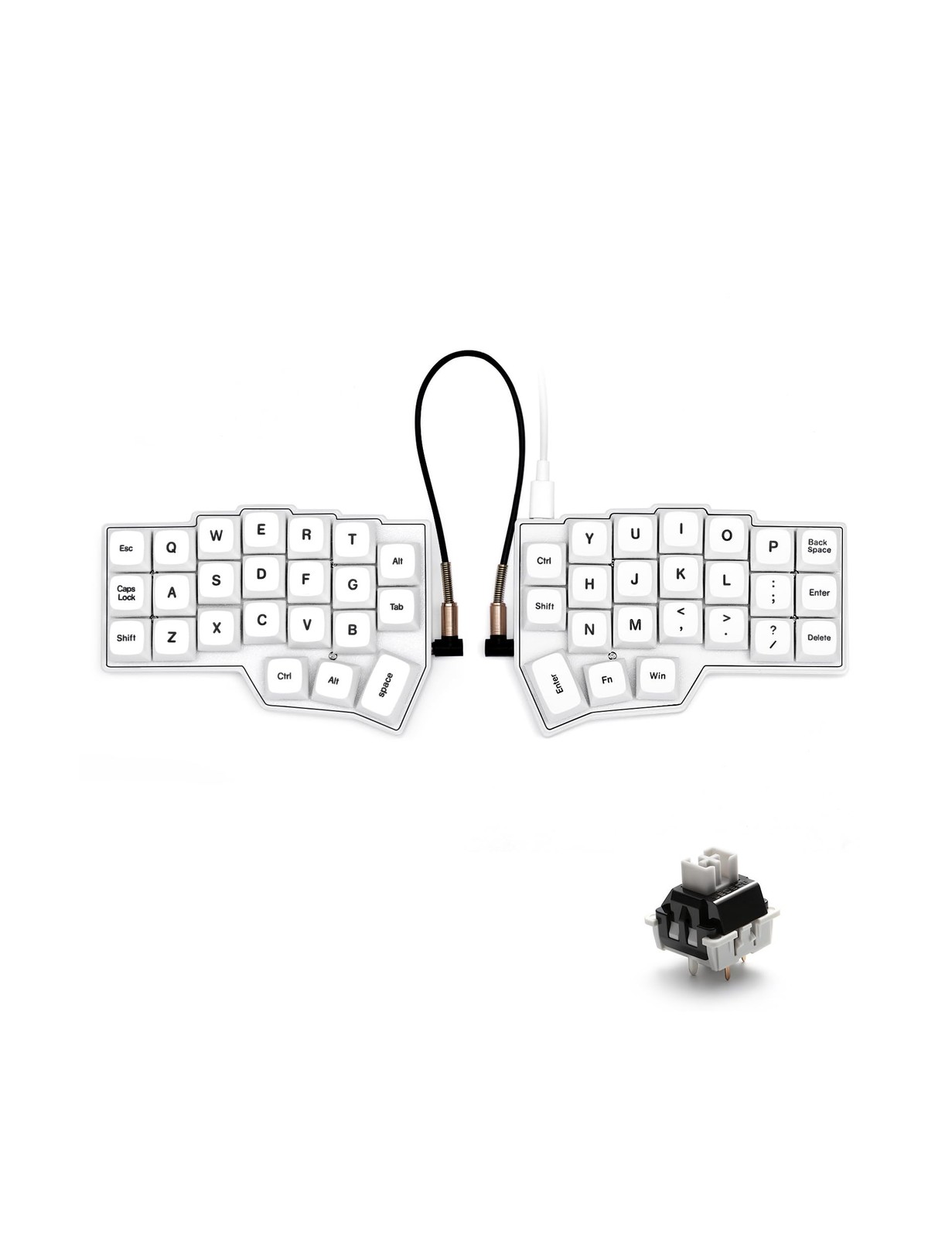 YIVU CORNE V4.1 Split Mechanical Keyboard, 40% 3x6 Ortholinear Layout, QMK/Vi...