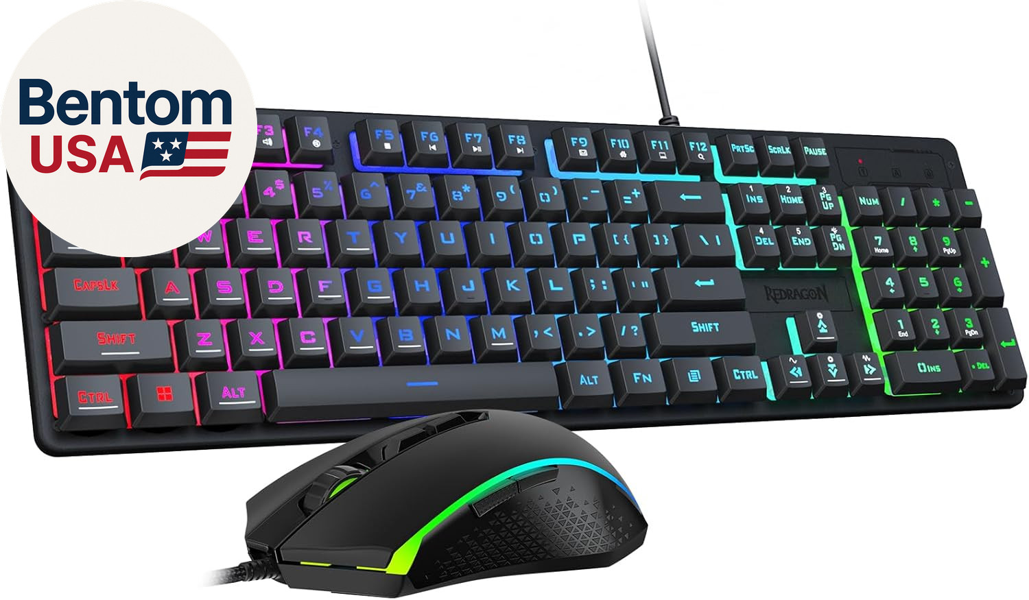 Updated S107 Gaming Keyboard and Mouse, RGB Gaming Keyboard and 10000 DPI Mouse