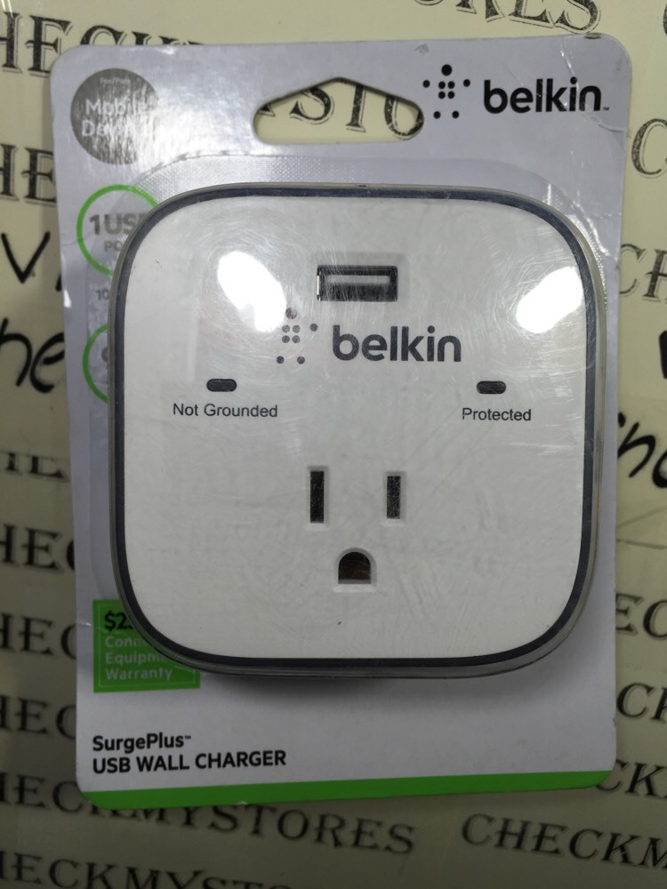 NEW BELKIN SURGEPLUS SURGE PROTECTED USB WALL CHARGER PLUS PLUG 10 WATTS 2.1 AMP