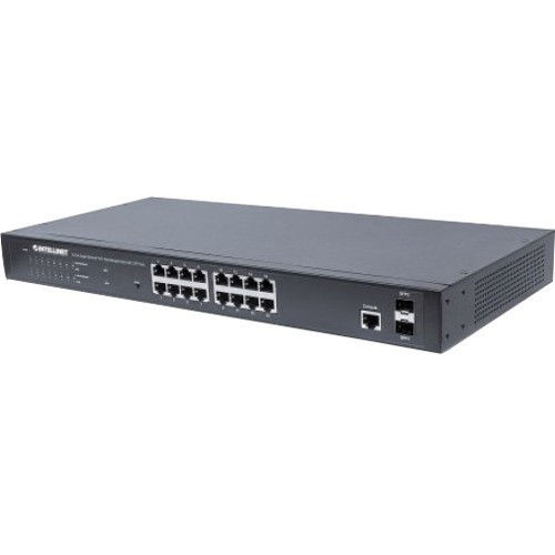 Intellinet 561198 16-Port Gigabit PoE+ Switch w/ 2 SFP Ports