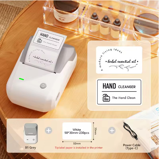 NIIMBOT B1 Bluetooth Thermal Label Printer 2 Inch Sticker Maker with Tape