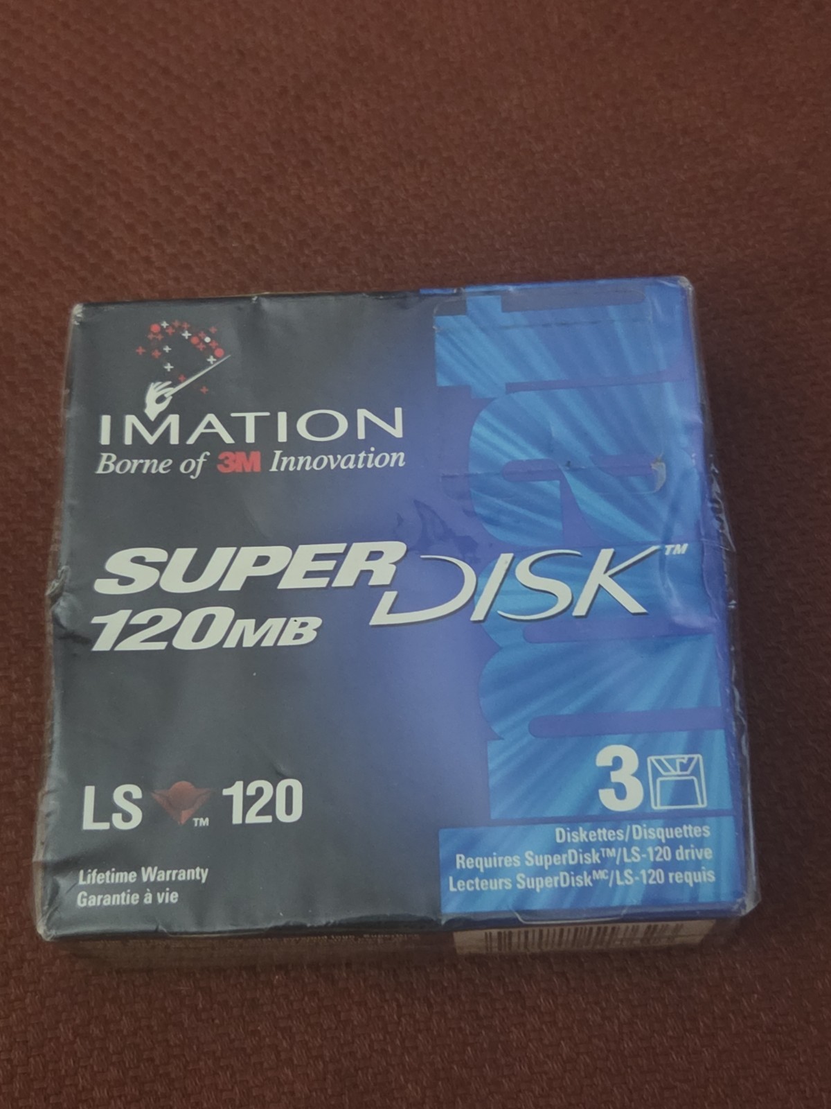 Imation SuperDisk 120MB (3-Pack) LS-120 Diskettes SEALED individually.