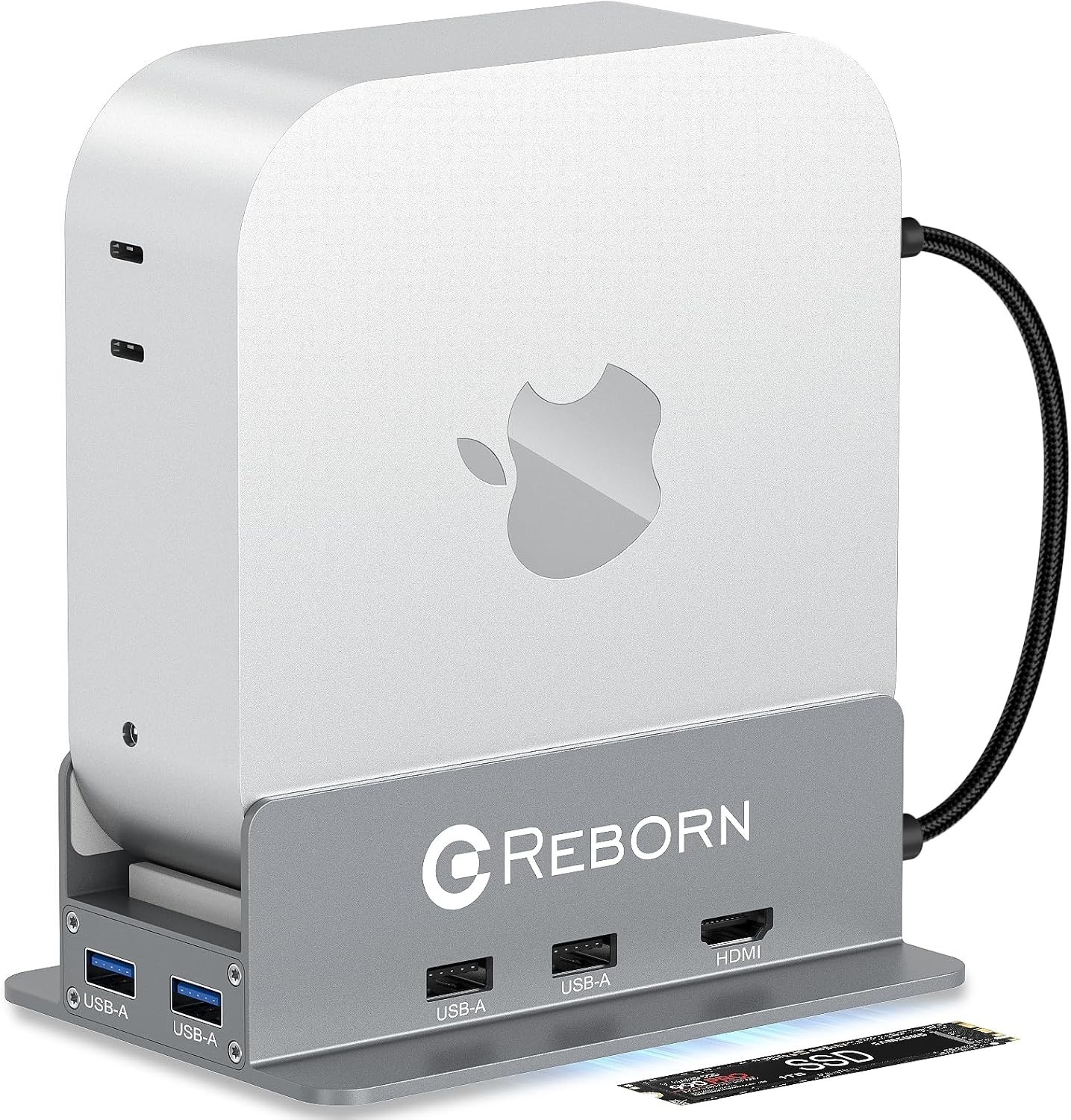 Reborn Mac mini M4 Dock & Stand with NVMe SSD Enclosure  Mac Mini M4 Hub