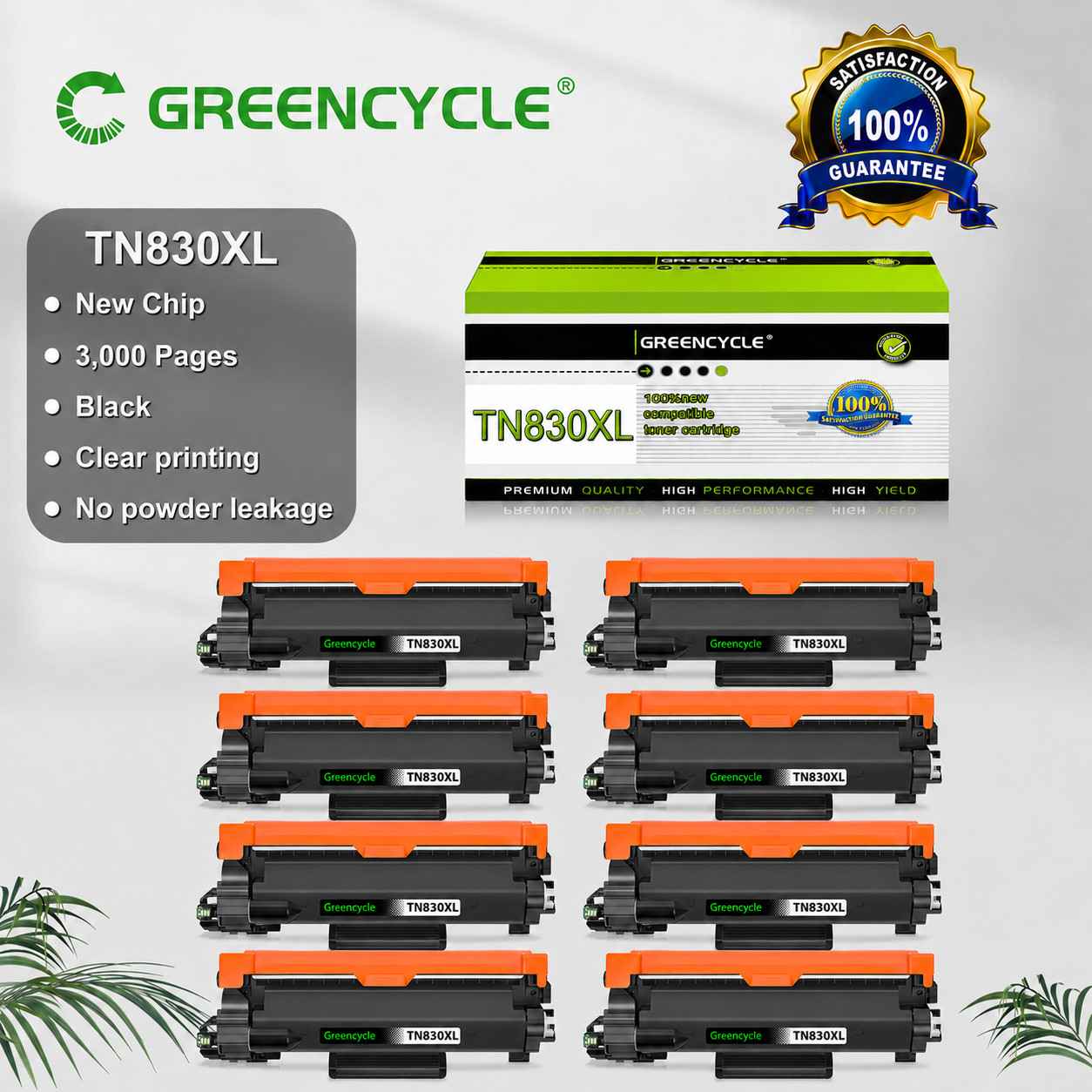 8PK TN830 TN830XL Toner for Brother MFC-L2980DW HL-L2400D HL-L2405W HL-L2420DW
