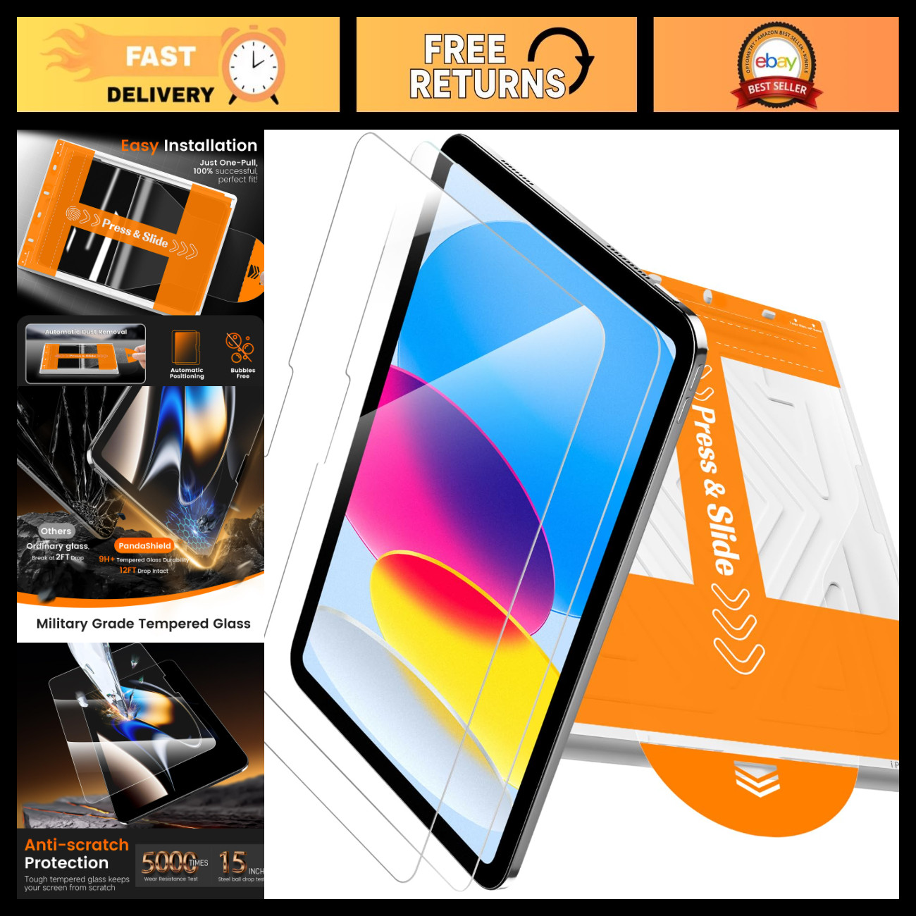 iPad 11th Gen & 10th Gen Screen Protector 2 Pack - Ultra Clear, Scratch Resistan