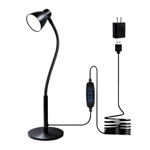 LED Desk Lamp for Home Office, CRI 90+ Eye-Caring Reading Light, Small Desk