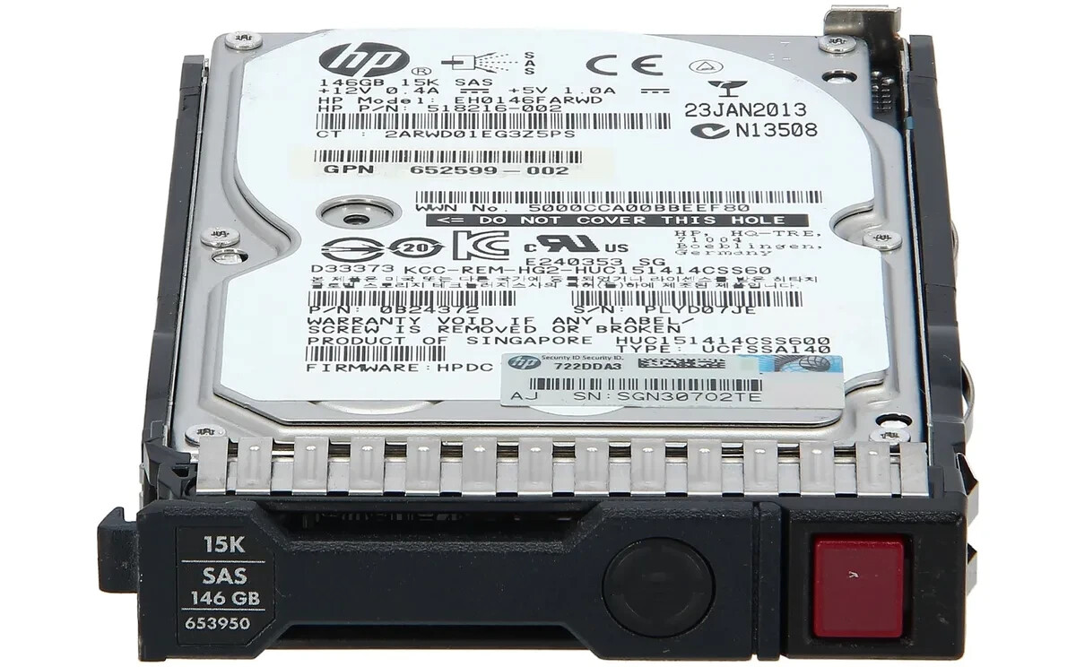 652605-B21 146GB 15K 6G SFF SAS SC