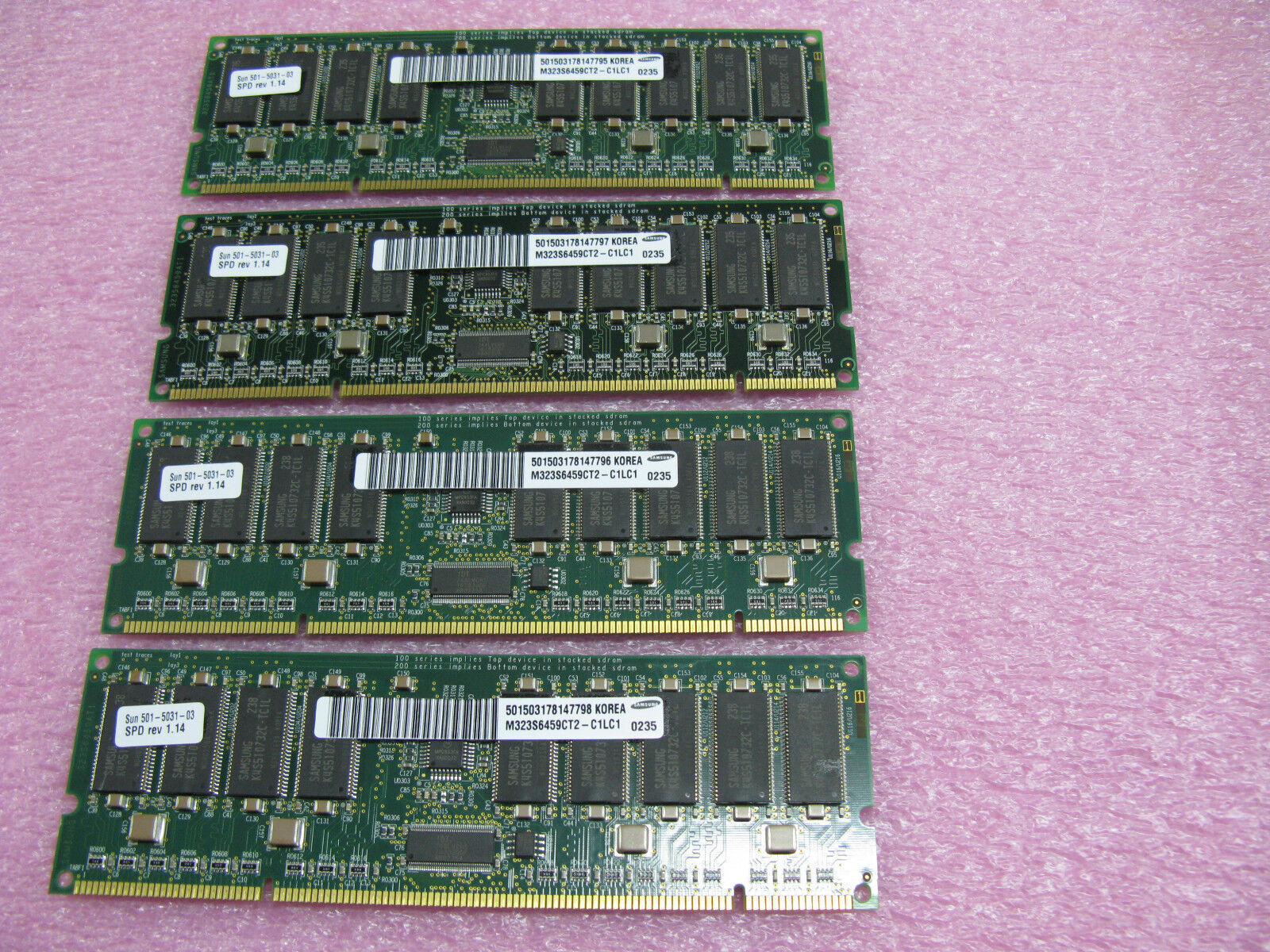 Sun X7052A 501-5031 4GB mem kit (4X1GB) for Blade 1000 / 2000 / 280R