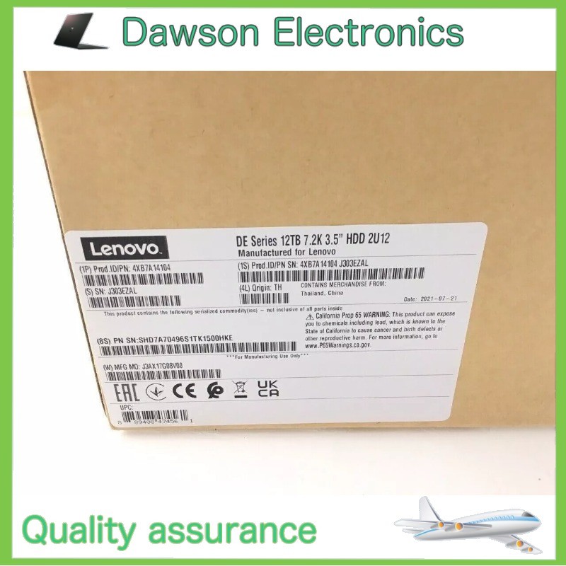 4XB7A14104 Lenovo Storage 12TB 7.2K SAS 12Gb/s 3.5" HDD HUH721212AL5204 01PG627