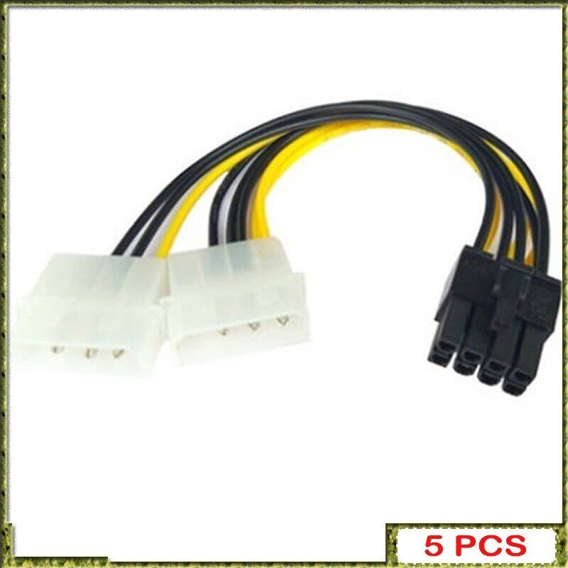 5pcs 8Pin To Dual 4Pin Video Card Power Cord 180W Y Shape Cable for Graphics 