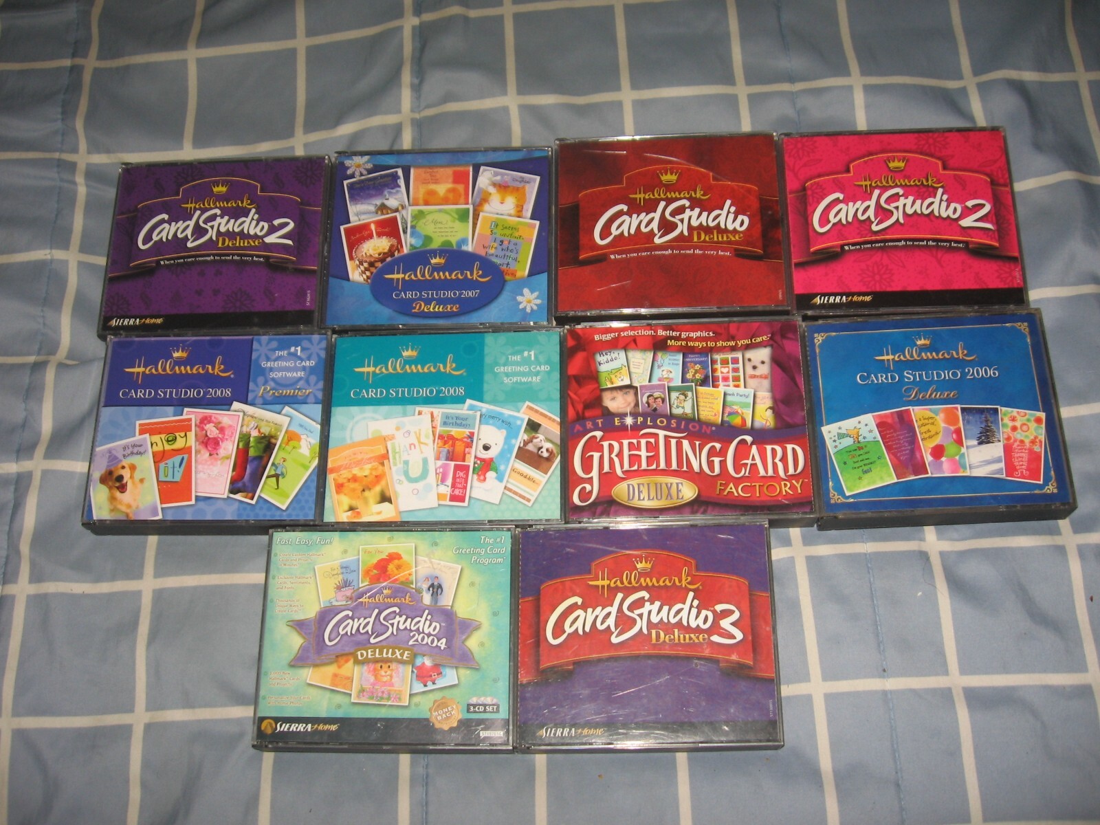 Lot of 10 Vintage HALLMARK CARD STUDIO & GREETING CARD FACTORY Cd-Roms Sierra