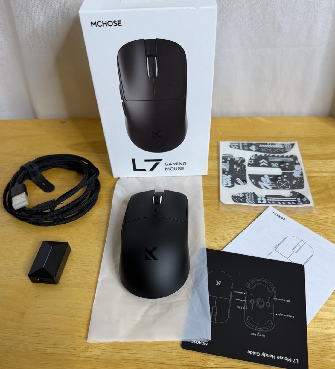 MCHOSE L7 Ultra+ Black Wireless Gaming Mouse HW-L7-4KH - New Open Box