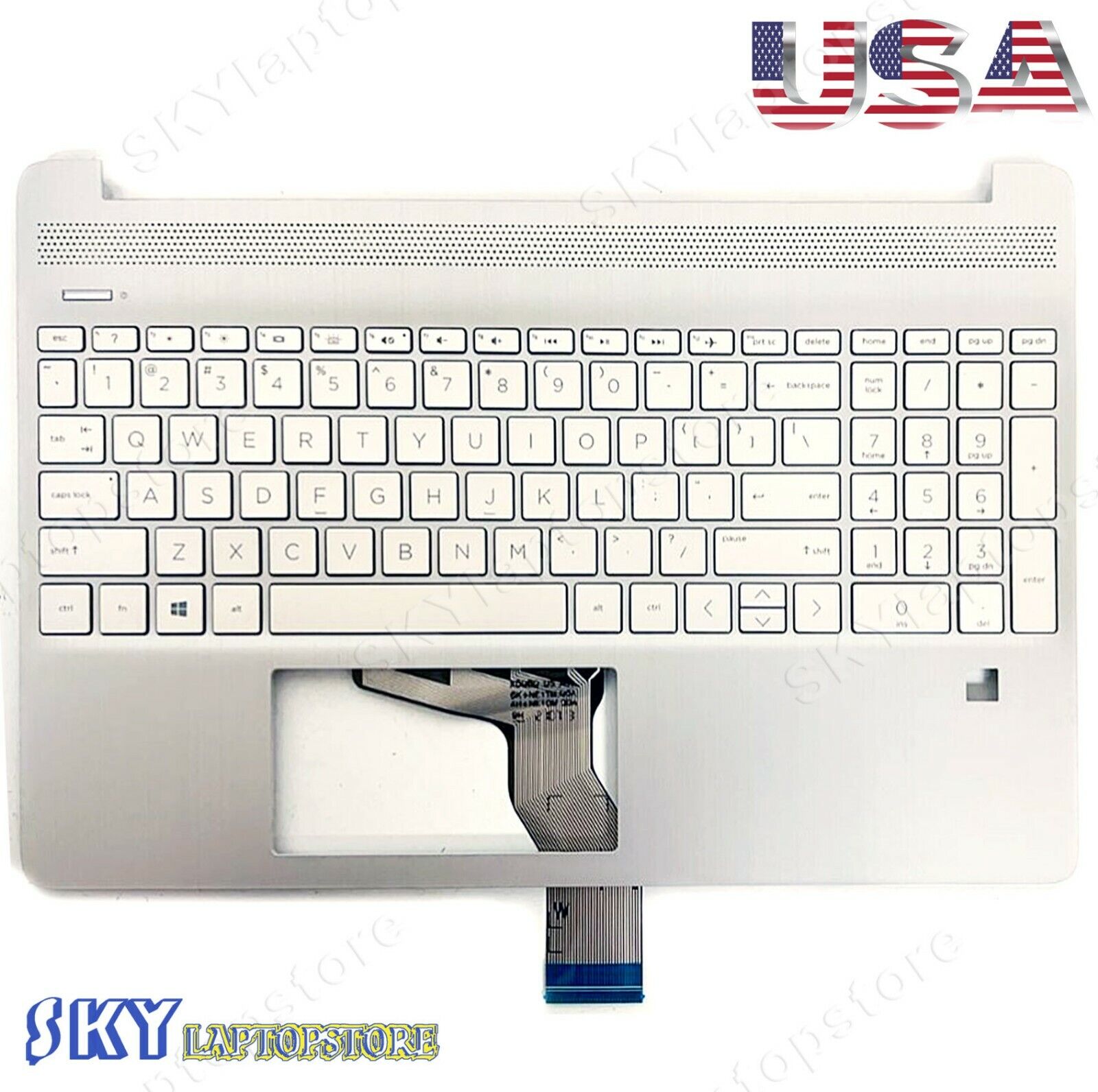 New HP 15-EF 15-DY 15S-EQ 15EF 15DY Palmrest Keyboard L63579-001 W Backlit US