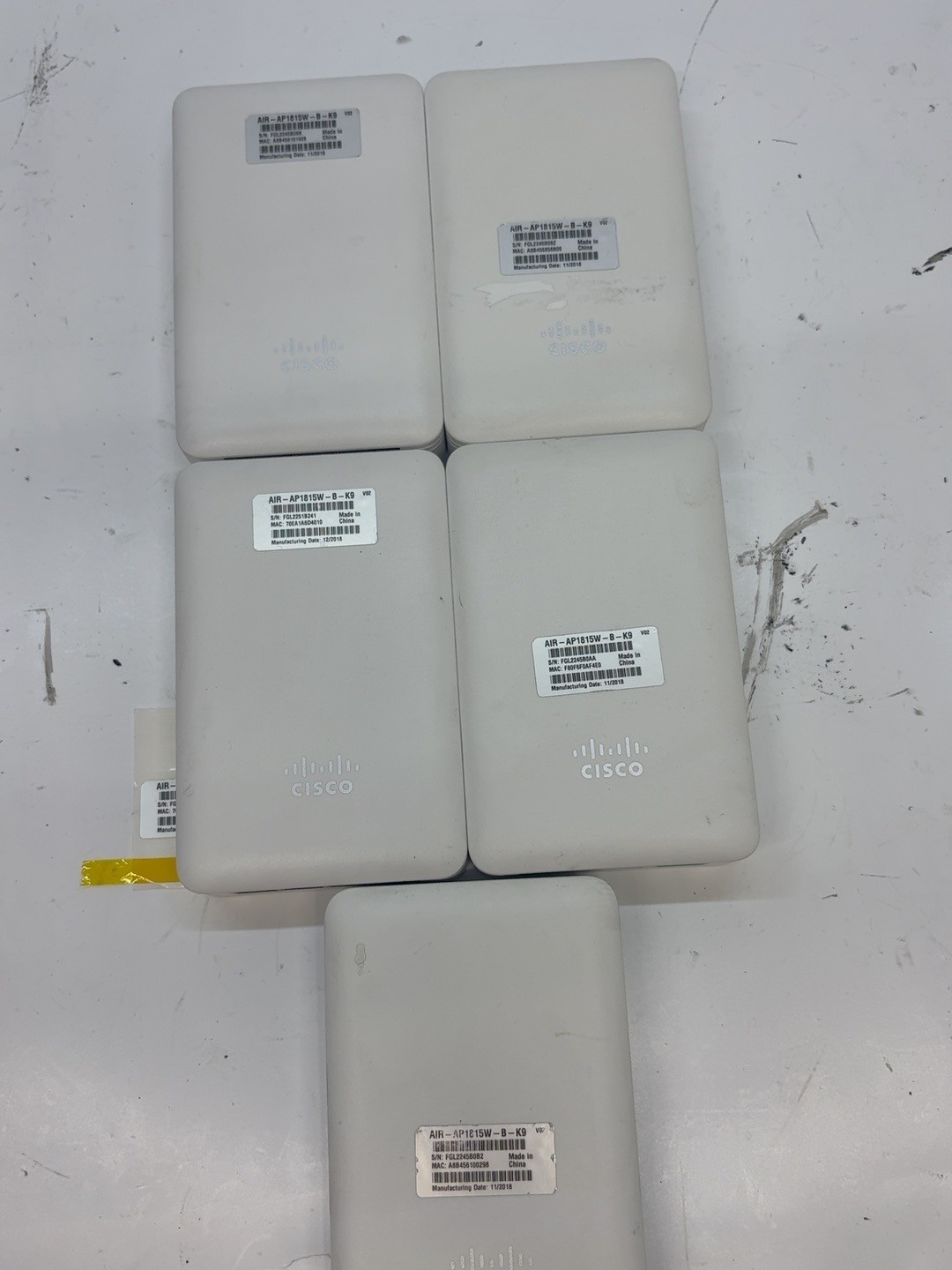 Lot of 5 Cisco AIR-AP1815W-B-K9 Aironet 1815W Wireless Access Point PoE t8b5