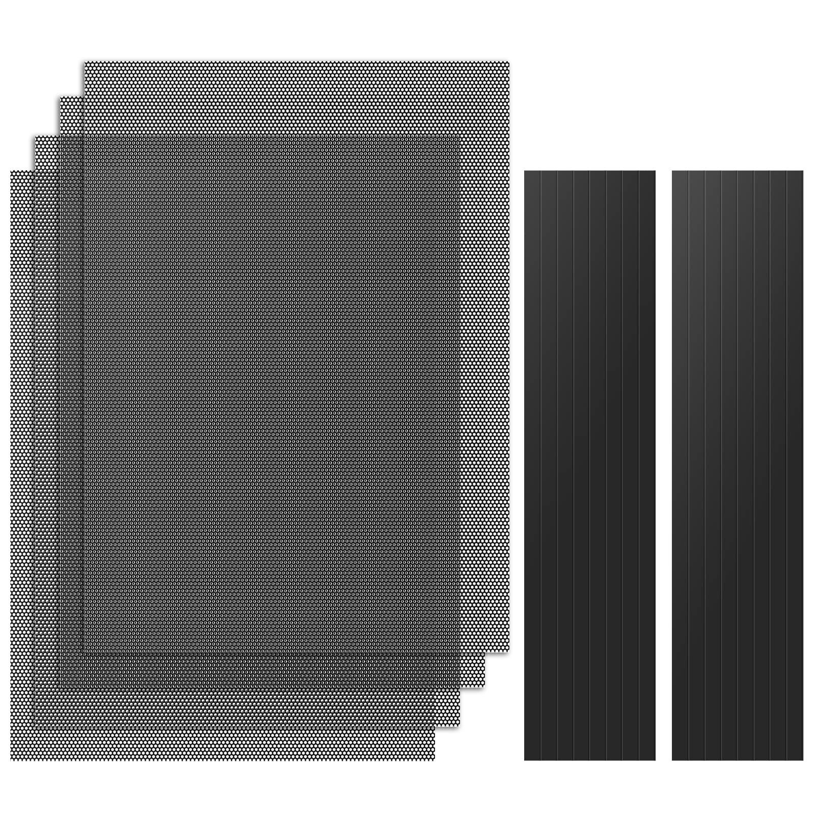 MoKo 400x300mm DIY PC Case Dust Mesh Filter, [4 4 x 400*300mm-1mm hole, Black