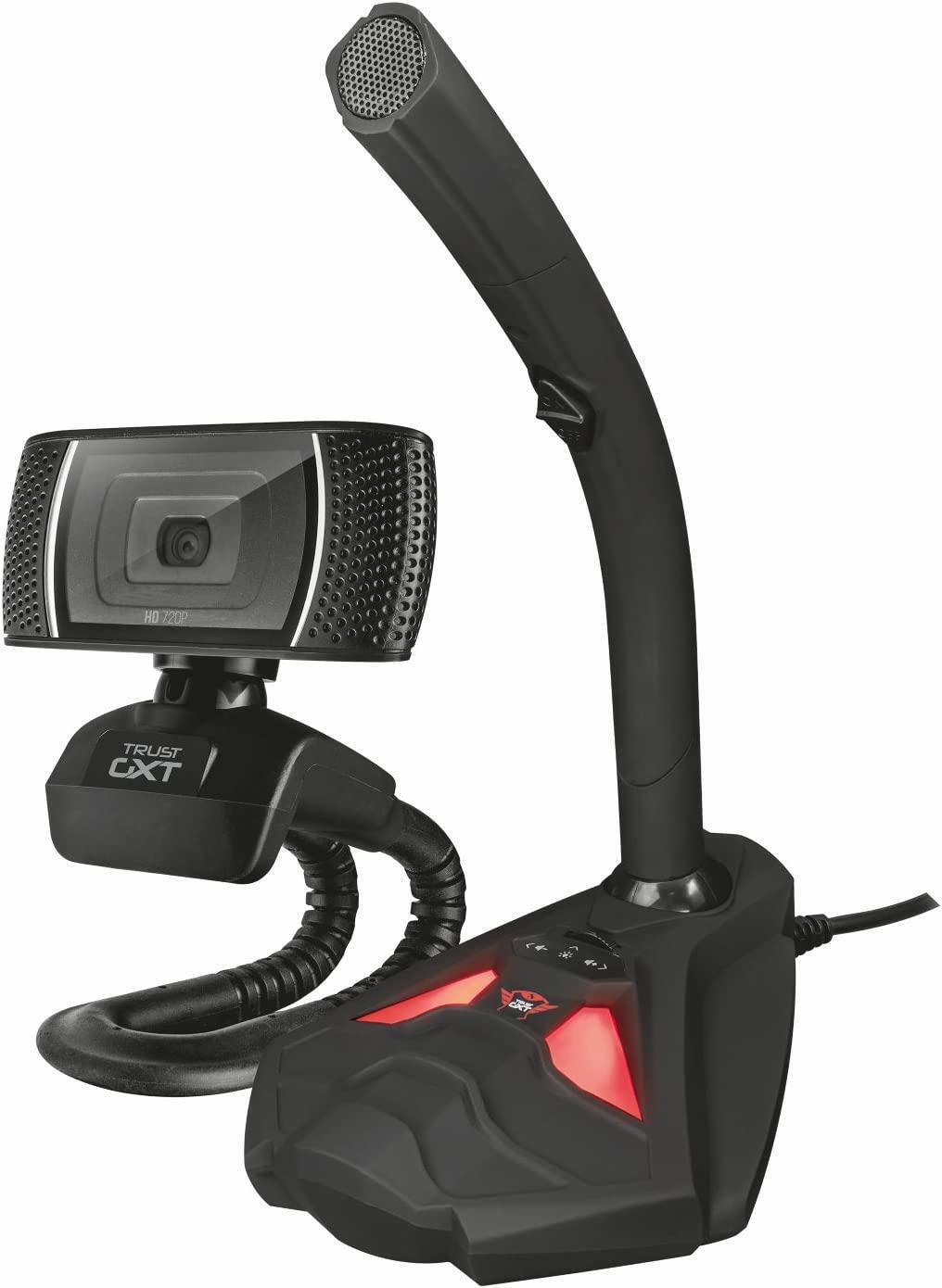 Trust Gaming Streaming Camera And Microphone Set Webcam And Mic Stand PC