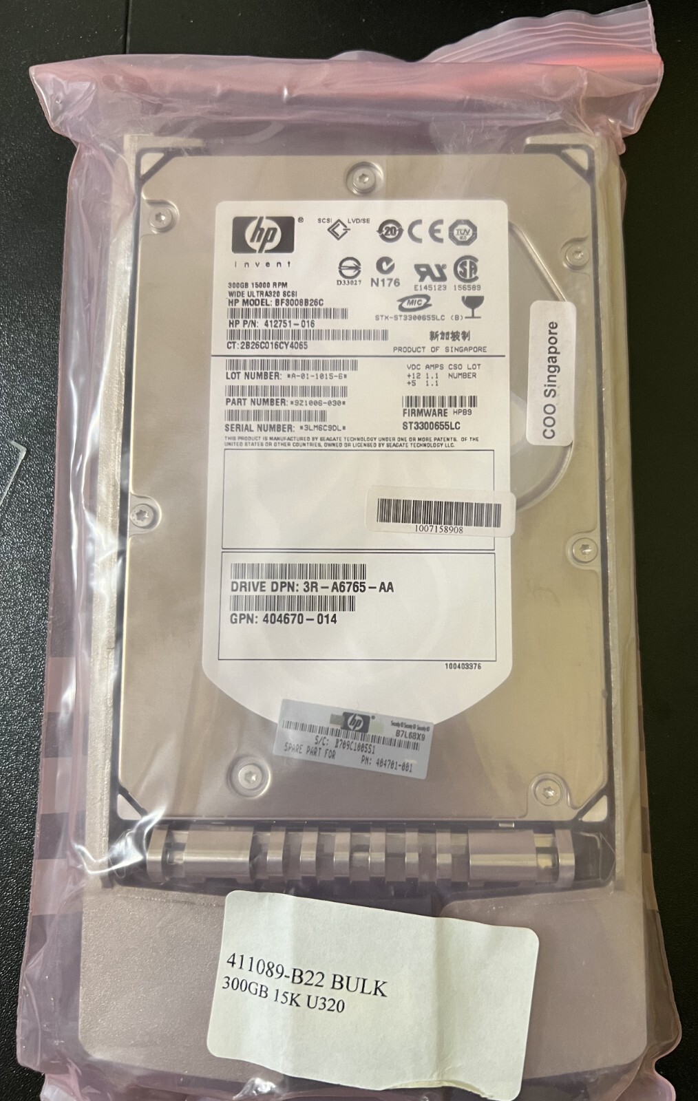 HP 300 GB,Internal,15000 RPM,3.5" (BF3008B26C) Hard Drive