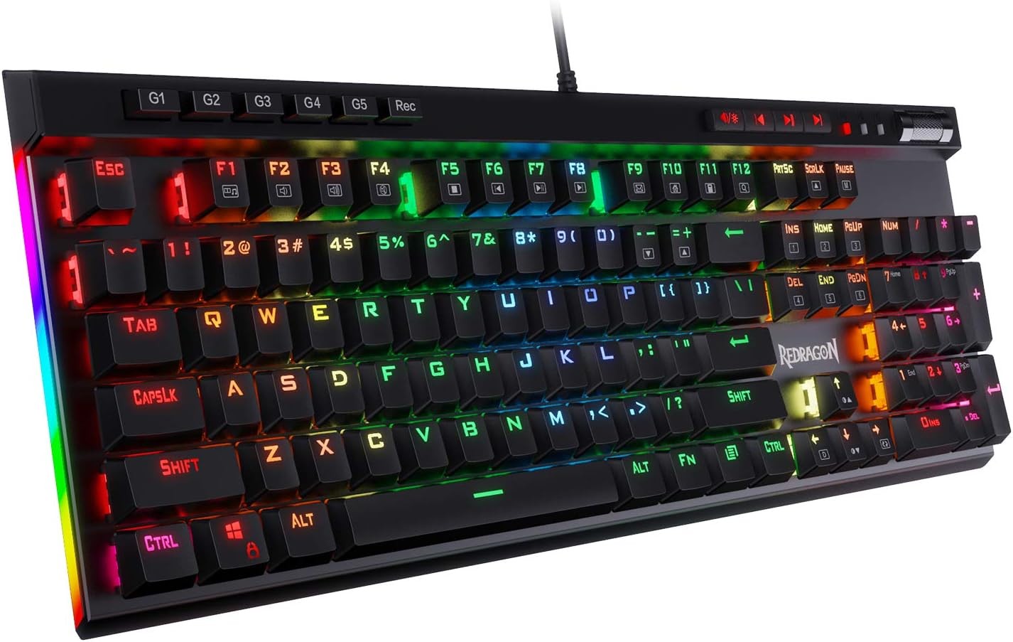 Redragon K580 VATA RGB LED Backlit Mechanical Gaming Wired, Blue Switch 