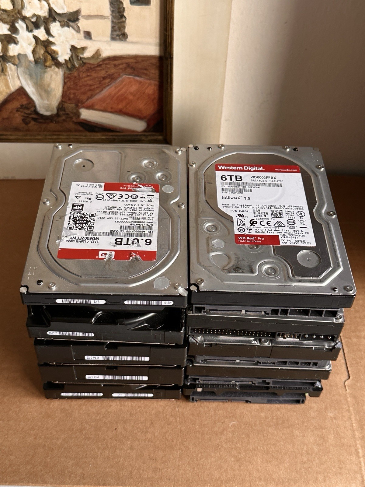 Lot Of (10) Hard Drives 3.5 : 12TB, 6TB, 1TB 120GB As-is