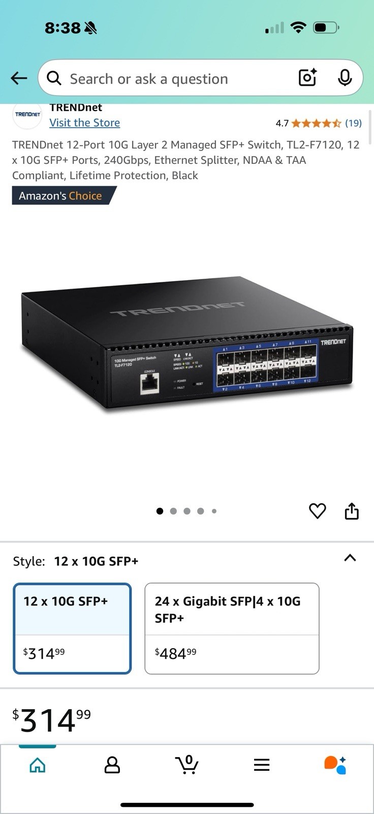 TRENDnet 12-Port 10G Layer 2 Managed SFP+ Switch, TL2-F7120, 12 x 10G SFP+