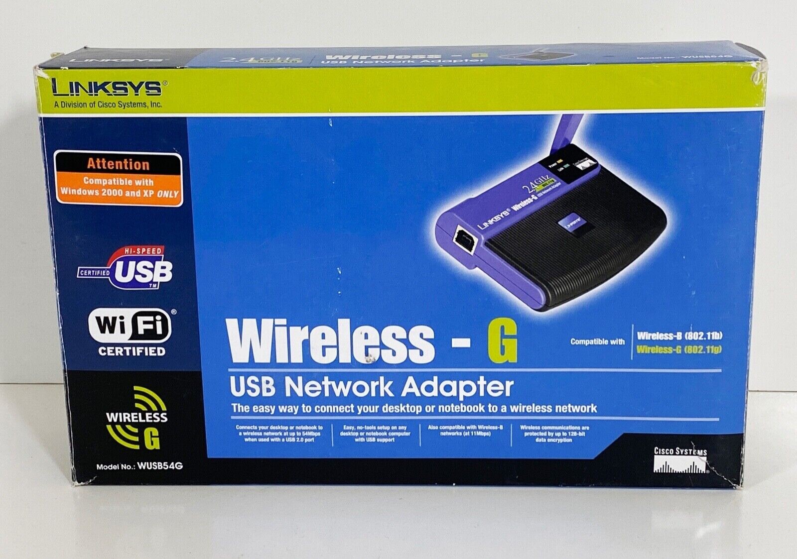 Linksys 2.4 GHz Wireless-B USB Network Adapter WUSBB54G (Tested Works Great)