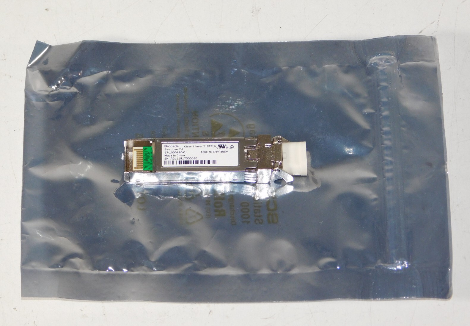 New Brocade Ruckus 57-1000180-01 10GE ZR SFP+ 1550nm 80km Transceiver Module