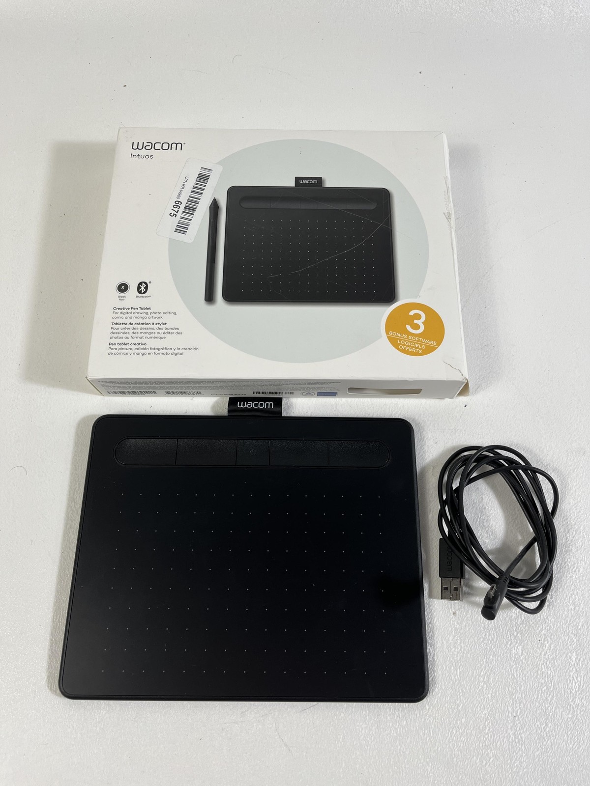 Wacom Intuos Small, Bluetooth Graphic Drawing Tablet **NO PEN
