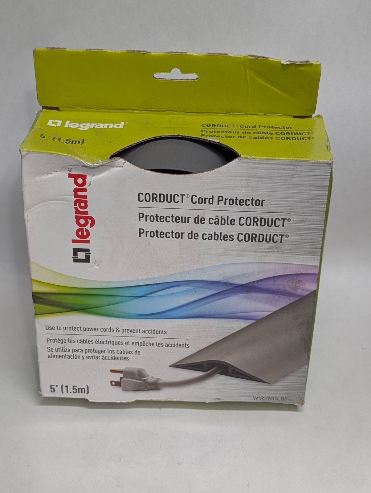 Legrand Corduct Overfloor Cord Protector Wiremold CDG-5 5 feet Gray