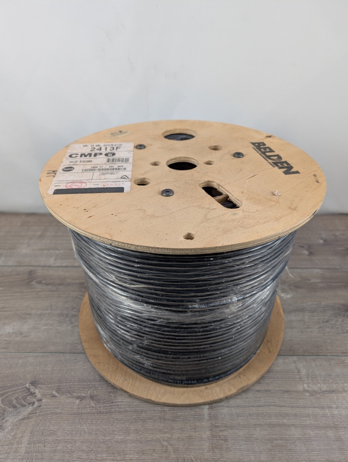 Belden CAT6 2413F CMP 4PR 23 AWG Cat 6 1000ft Black